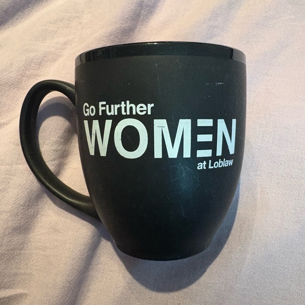 Black Mug with White Text